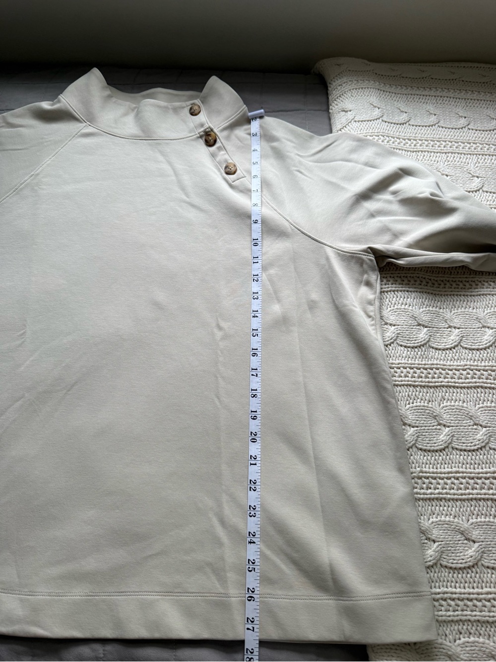 J. Jill Cream Button-Shoulder Mock Neck Pullover 2X - Picture 7 of 12